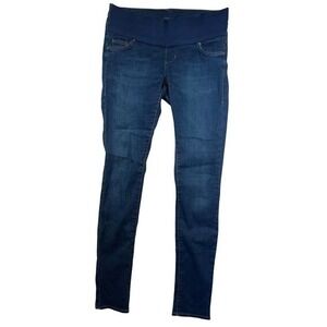 Topshop Moto Maternity Skinny Jeans Dark‎ Wash Over Bump  L34 Tall